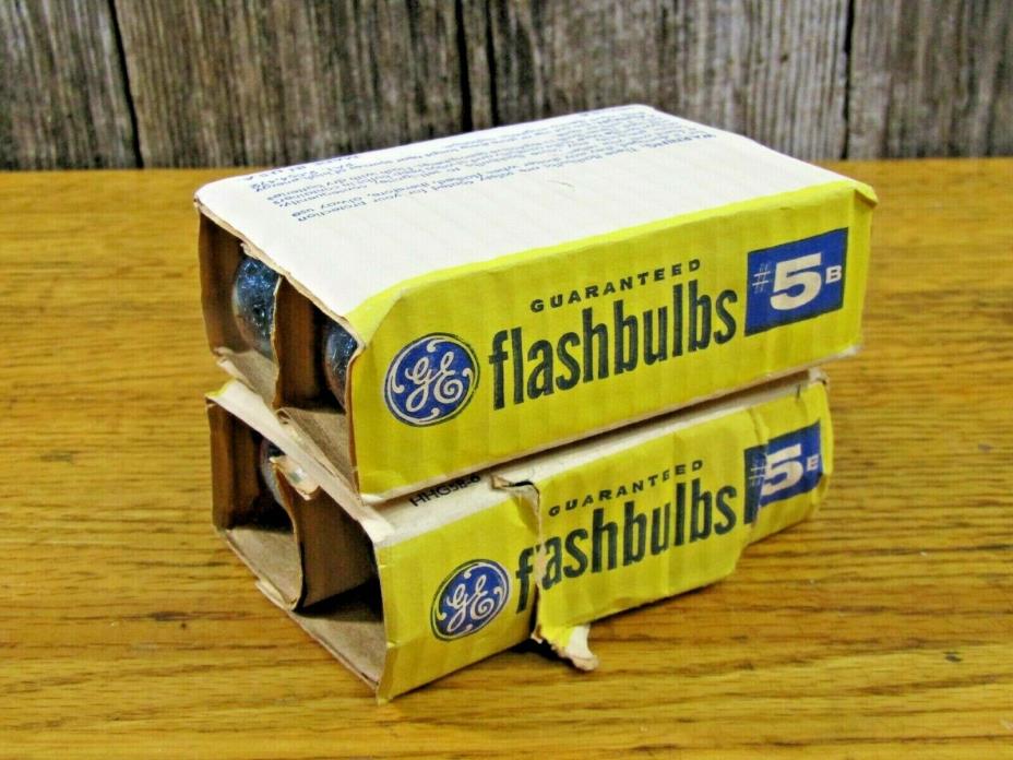 2 Boxes of 4 each Vintage GE 5B Flashbulbs (total of 8 bulbs)