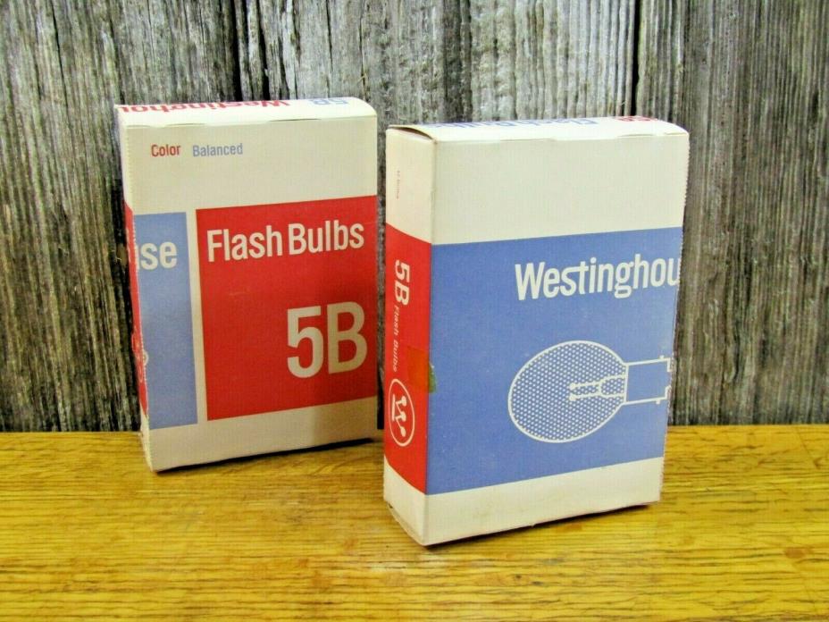 2 Boxes of 6 each Vintage Westinghouse 5B Flashbulbs (total of 12 bulbs)