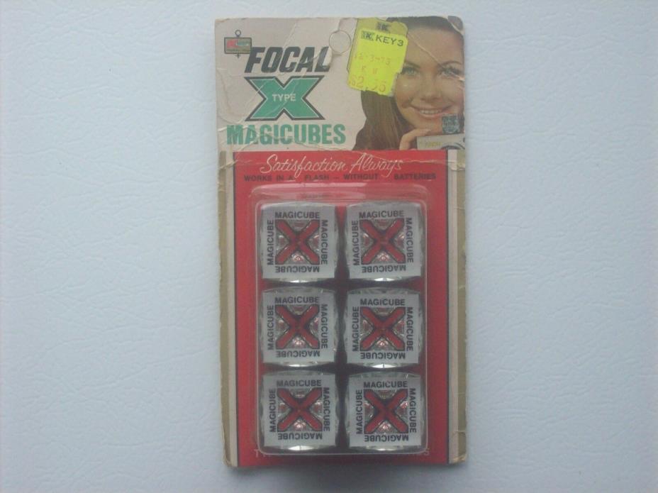 VINTAGE NOS FOCAL TYPE X MAGICUBES ~ 6 CUBES/24 FLASHES ~ Kmart ~ FACTORY SEALED