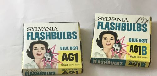 Sylvania Flashbulbs Blue and Clear 11 Blue 5 Clear in boxes
