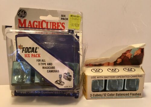 Vintage Westinghouse Magicubes Flash Cubes - GE Flash Cubes Too 6 Cubes In All