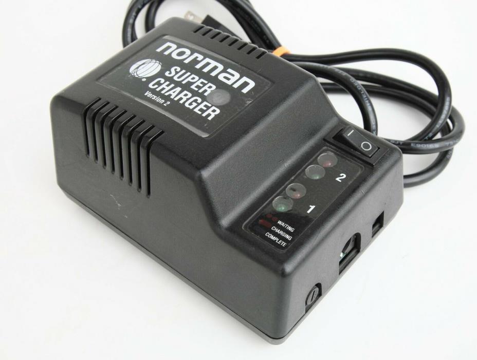 Norman Super Battery Charger Version 2 with Power Cable - tested GOOD!