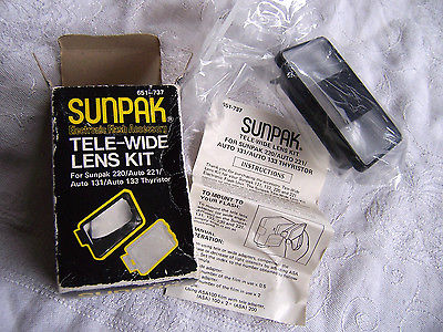 SUNPAK ELECTRONIC FLASH ACCESSORY TELE-WIDE LENS diffuser KIT 651-767 IN BOX