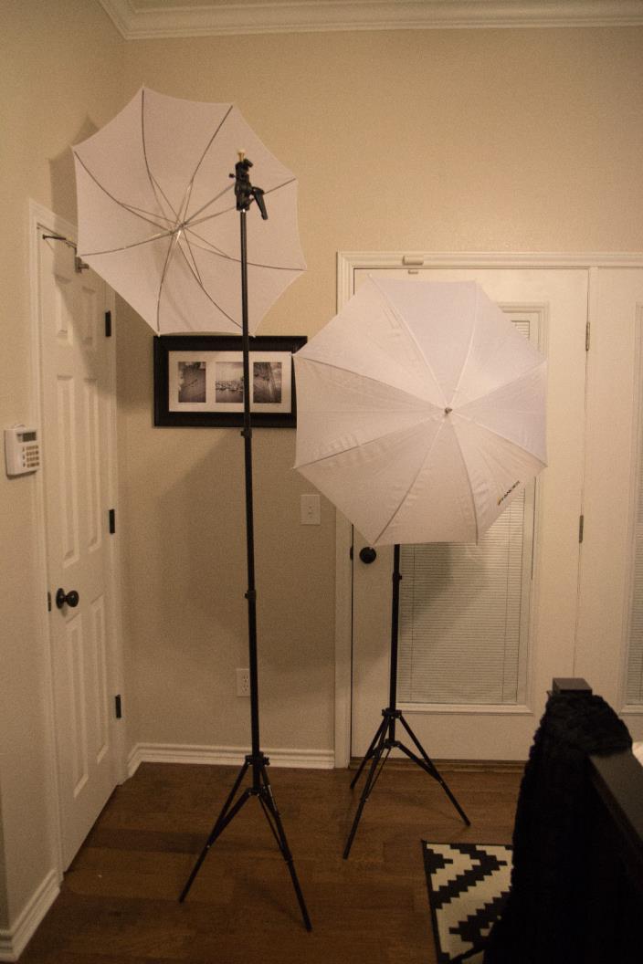 Photo Studio Umbrella Flash Mount Set Light Stand Kit For Nikon Canon Speedlite