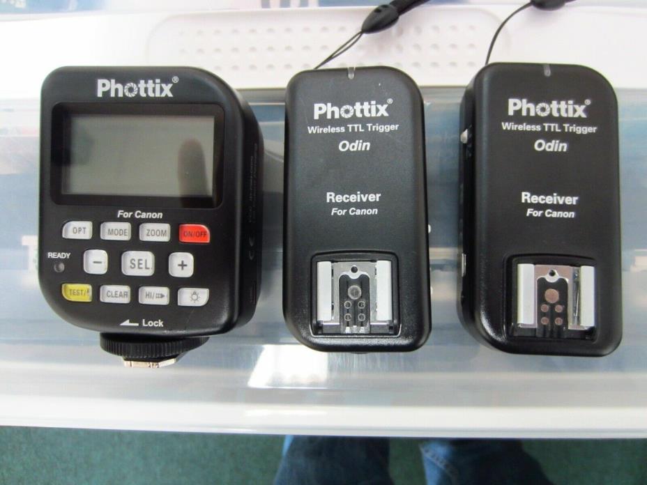 USED Phottix Odin TTL Flash Trigger (1) and Receiver (2) for Canon
