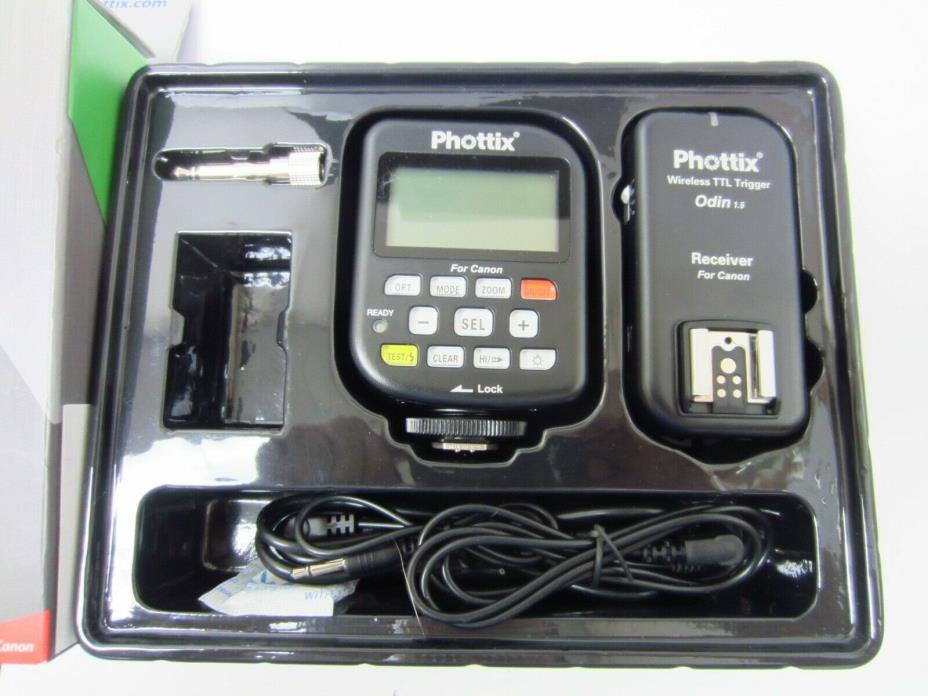 USED Phottix Odin 1.5 TTL Flash Trigger Transmitter / Receiver Set (for Canon)