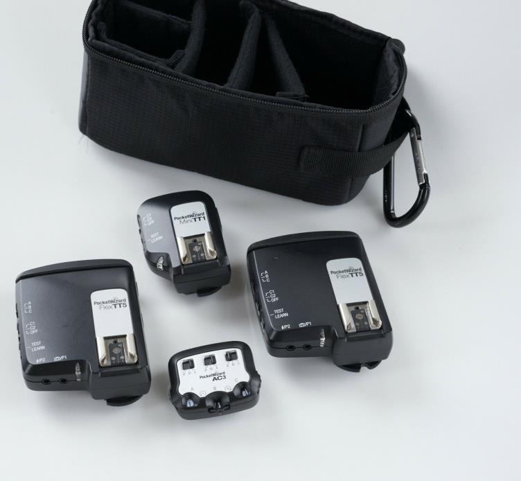 Pocket Wizard Mini TT1 + 2 x Flex TT5 Nikon + Storage Bag