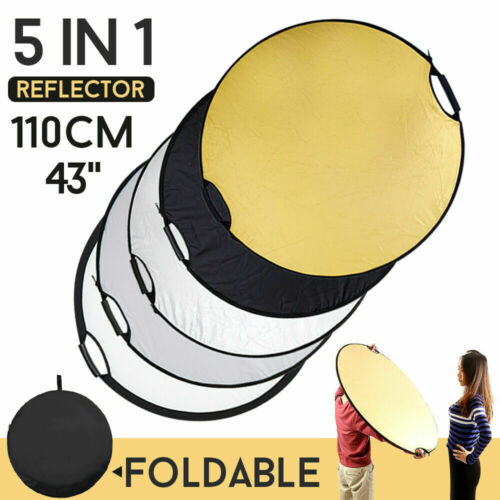 43''/110cm 5 in 1 Multi Disc Collapsible Light Reflector Handheld Photography US
