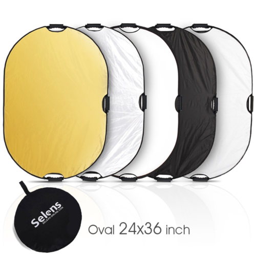 Selens 5-in-1 24x36 inch Oval Reflector with Handle for Photography Photo Studio