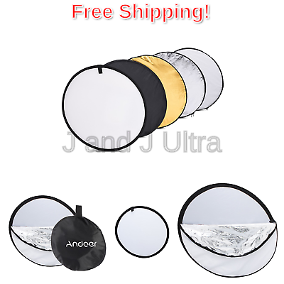 TOMTOP 24-Inch 60cm 5 in 1(Gold, Silver, White, Black and Translucent) Portab...