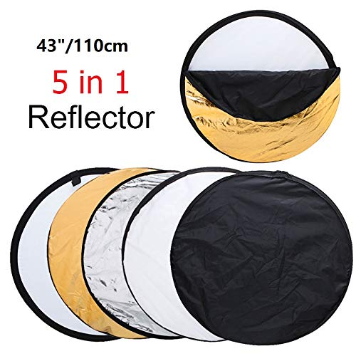 43'' Photography Reflector Photo Video Studio Multi Collapsible Disc 5-in-1 Ligh