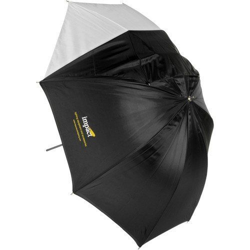 convertible umbrella - white satin with removable black backing - 60