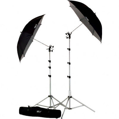 Smith-Victor UK2 Umbrella Kit with RS8 Stands, 45BW Umbrellas & Cold Shoe Mount