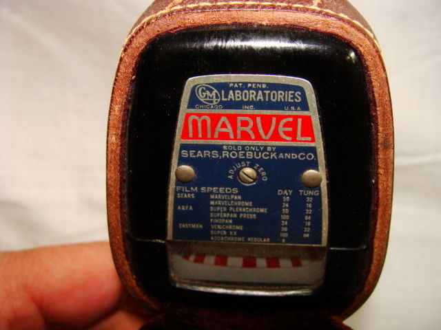 Vintage Marvel Light Exposure Meter with Leather Case and Strap Exc. Condition
