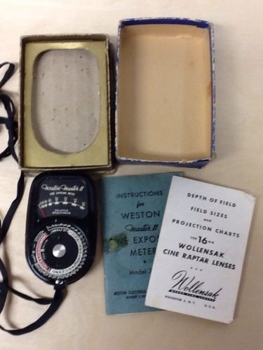 Vintage Weston Master II Exposure Light Meter Model 736 with instructions