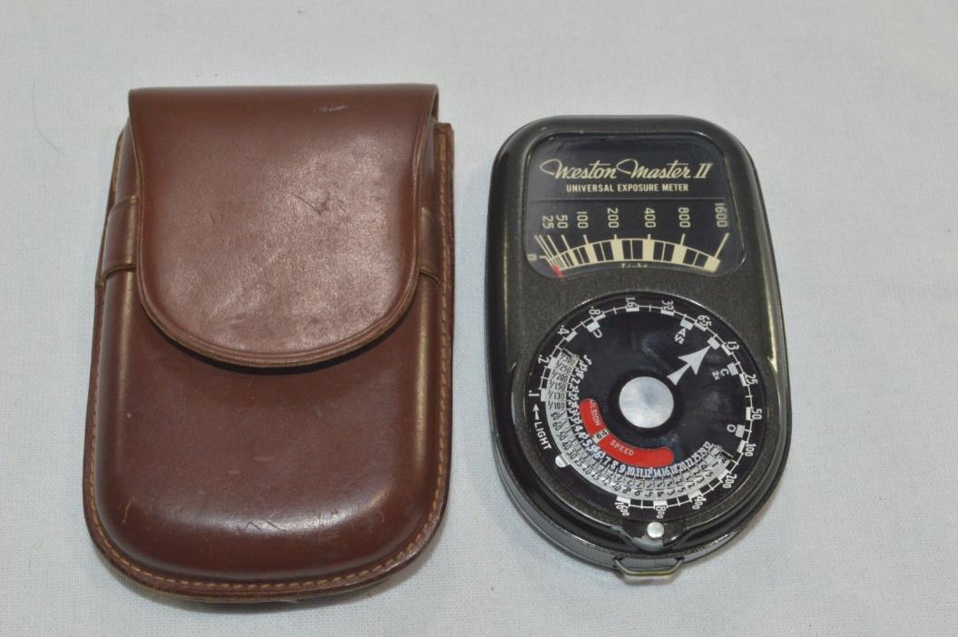 Vintage Weston Master II Universal Exposure Meter Model 735 & Leather Belt Case