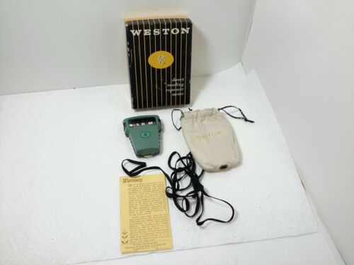 Vintage Weston Model 854 Exposure Light Meter with Pouch and Box