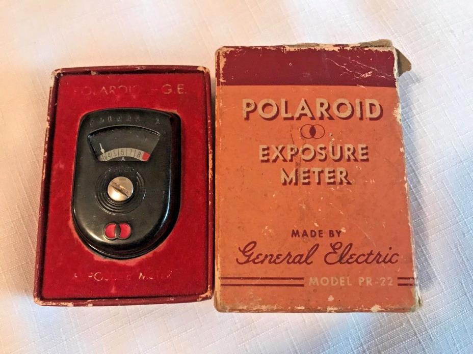 Vintage General Electric Polaroid Exposure Meter Model PR-22 in Original Box