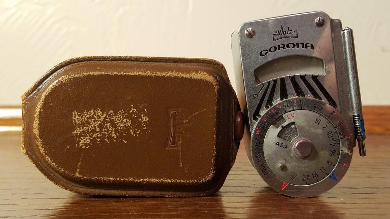 Vintage Walz Corona Exposure Light Meter with Leather Case Made in Japan
