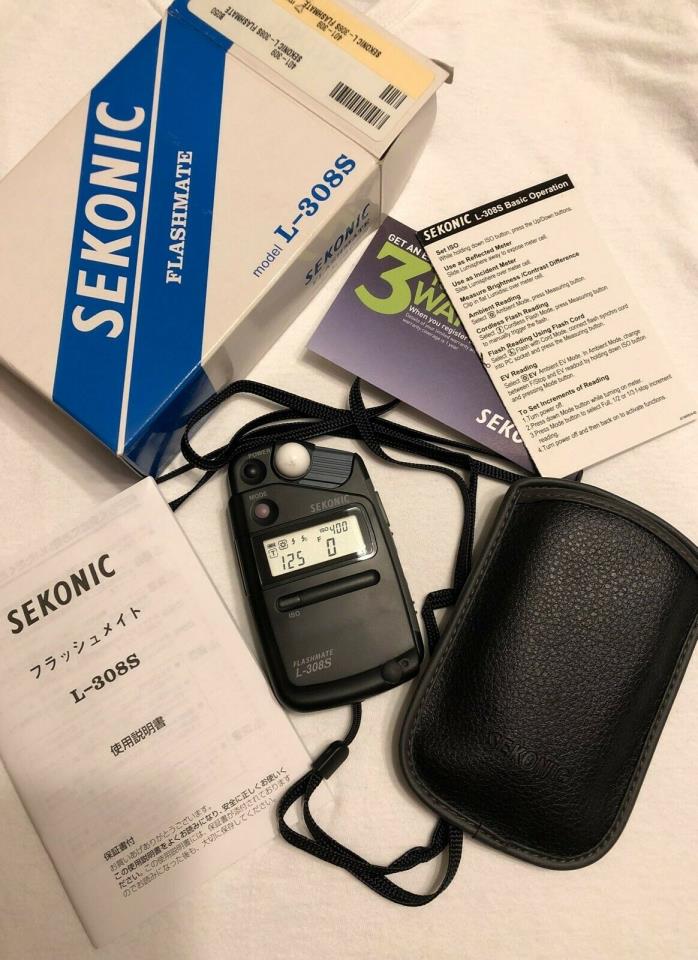 Sekonic L-308S Flashmate Incident and Reflected Light Exposure Meter Like New