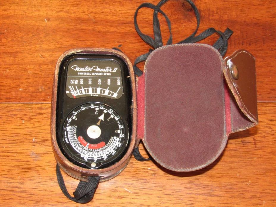 Weston Master II Universal Exposure Meter Model 735 W/ Leather Case MADE IN USA