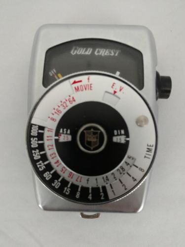 Vintage Gold Crest Camera Light Meter with Leather Sanp close Case