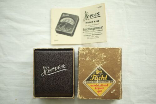 Vintage Antique Horvex H 60 Light Meter Germany With Orig Box Leather Case Tucht