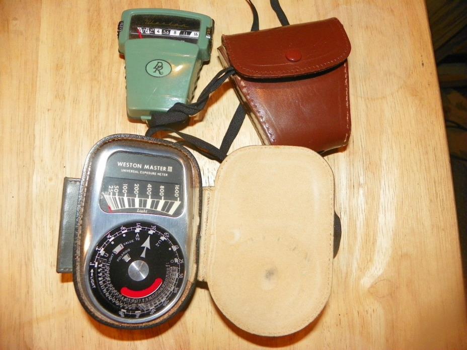 weston light meters lot of 2 vintage camera