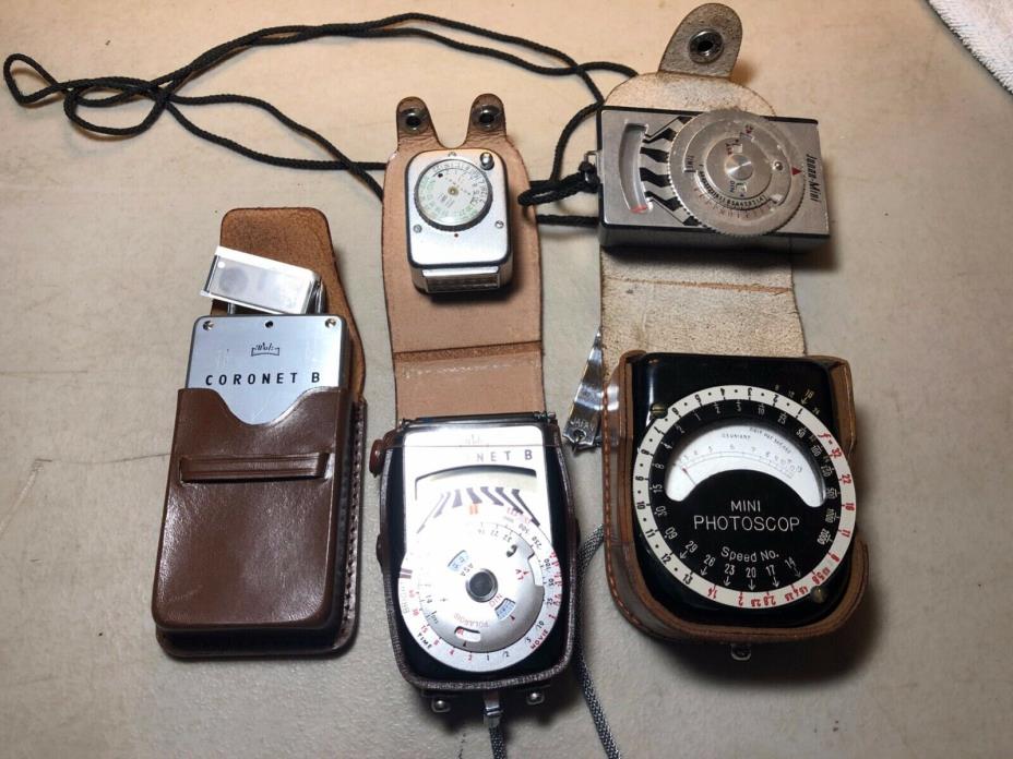 Lot of Vintage Light Meters - Coronet, Jonan, Photoscop