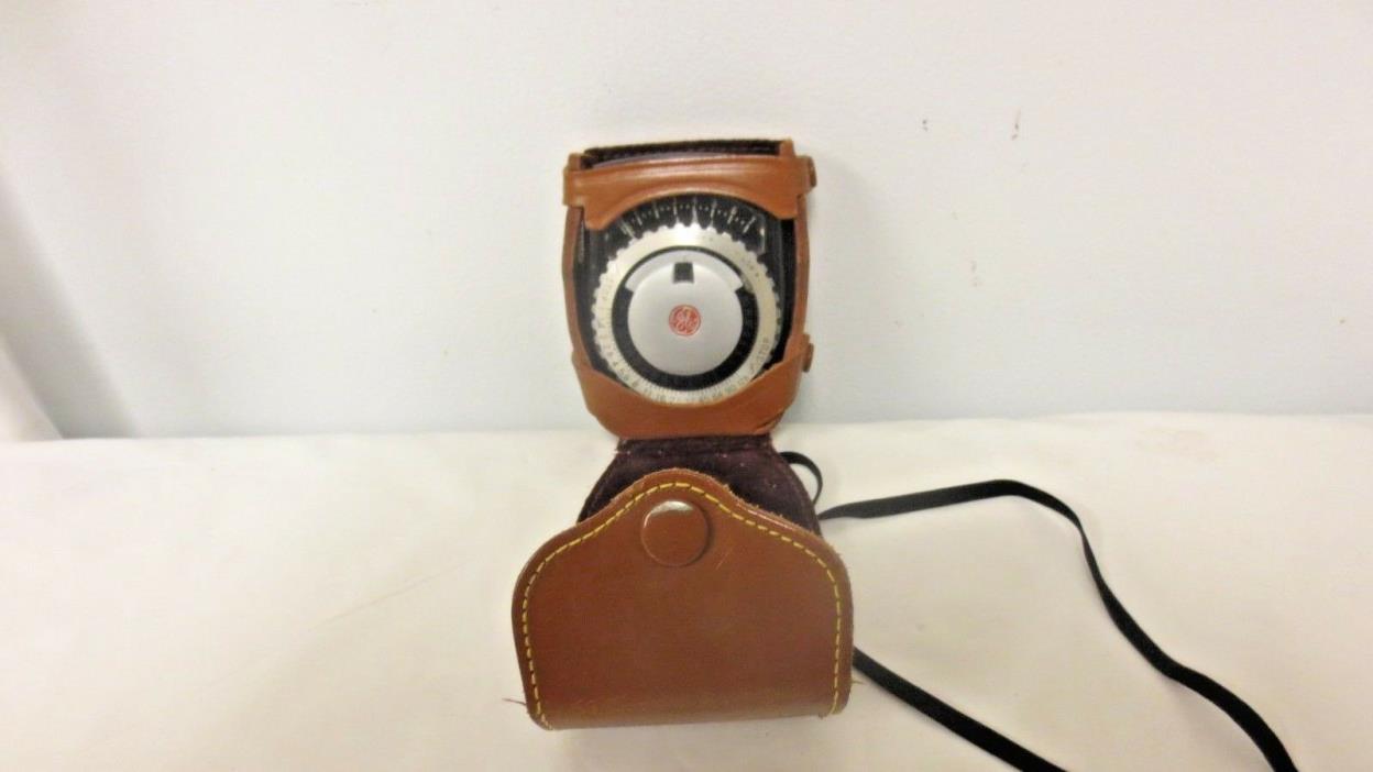 Older G E Diamond Exposure Meter Type PR-1;Film or Plate-USA patent-Leather Case