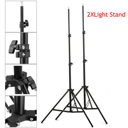 2x Light Stand Lamp Holder Flash Video Studio Bracket Adjustable Tripod Support