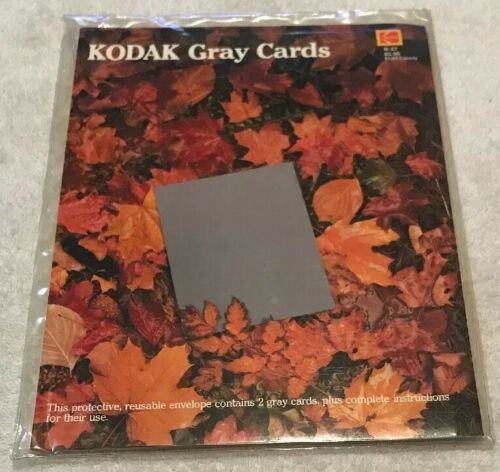 Vintage Set of 2 Kodak 8” x 10” Gray Cards with Instructions R-27 - New