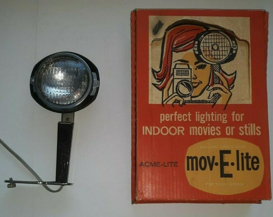 Vintage Acme Mov-E-Lite Movie Photo Light - Model 90 ~ WORKS!! Original Box