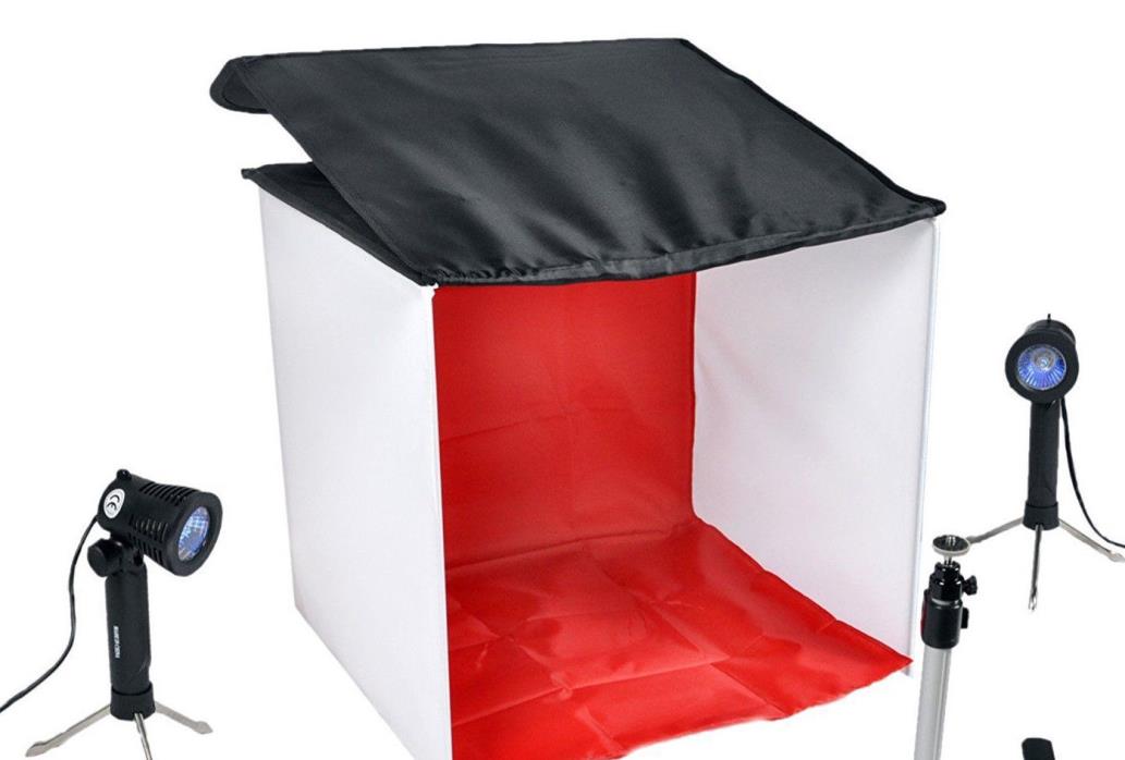 Cowboy Studio Table Top Photo Studio Light Tent Kit Carrying Case 1Tent 2 Lights