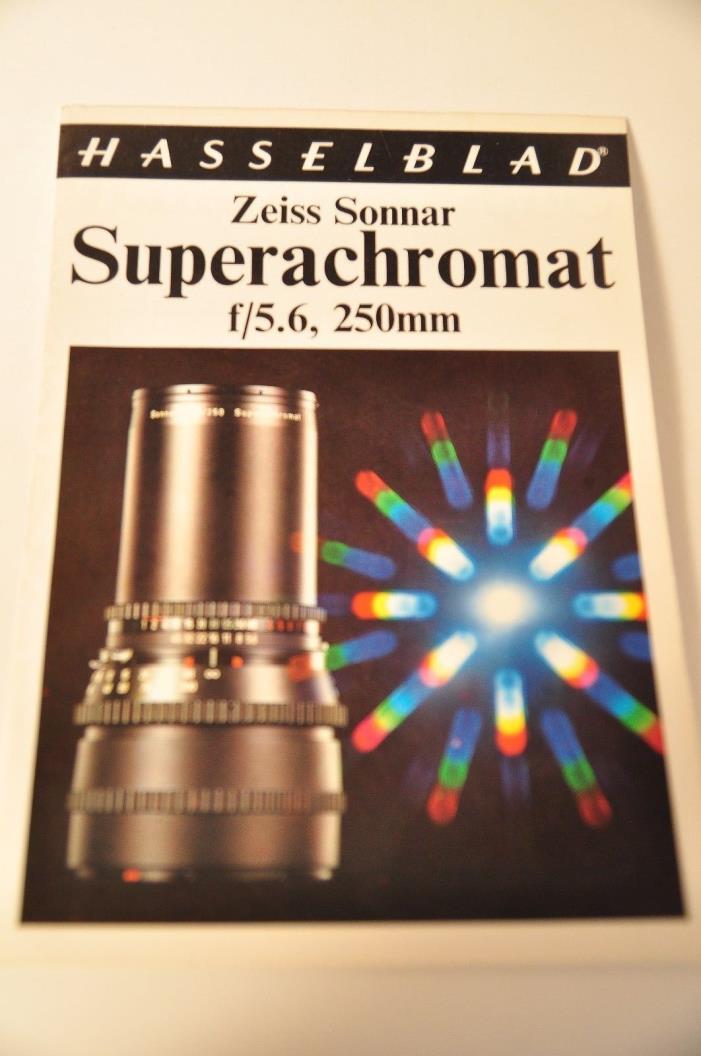 Hasselblad Zeiss Sonnar Superachromat Brochure, Original, c1976, Not a Copy!