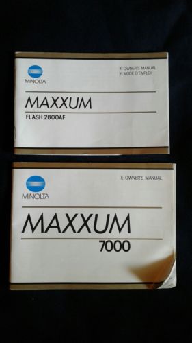 Minolta maxxum flash 2800AF and 7000 SLR 35mm camera owners manual