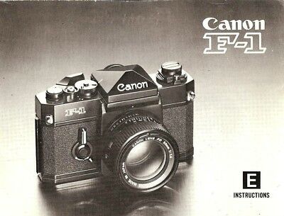 CANON F-1 SLR 35mm CAMERA OWNERS INSTRUCTION MANUAL--CANON F1--from 1970s