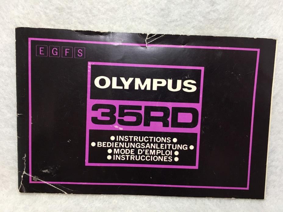 Genuine OEM Olympus 35 RD Camera Instructions Manual Guide Book 4 Lang E G F S