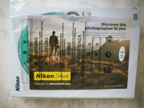 Nikon D610 Instruction Owners Manual Book New Sealed and ViewNX2 Software CD