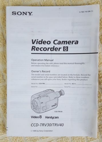 Sony Handycam CCD-TRV30 & TRV40 Manual