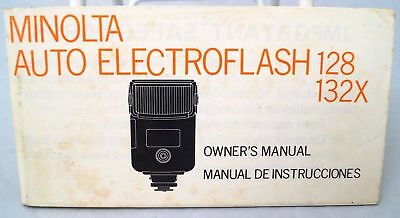 MINOLTA CAMERA ELECTROFLASH 128 / 132X FLASH UNIT OWNERS MANUAL