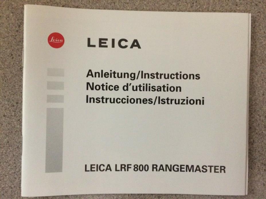 Leica LRF 800 RANGEMASTER User Manual FREE SHIPPING
