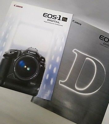 TWO vintage 2001-2 Canon EOS 1D 1Ds sales BROCHURES