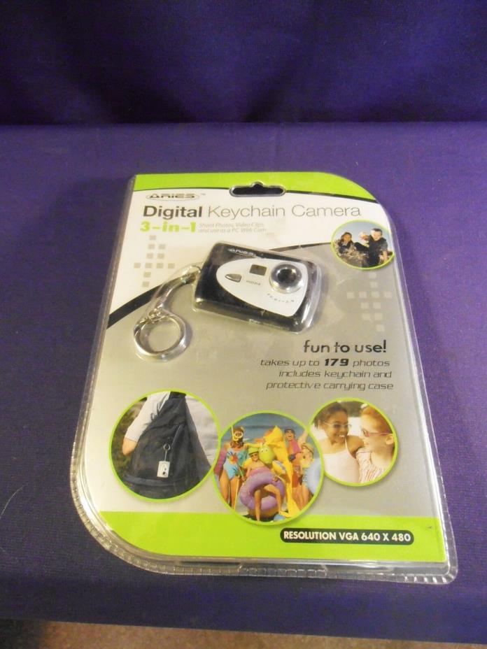 Digital Keychain Camera Shoot Photos Video Clips, Use As A PC Web Cam New BLUE