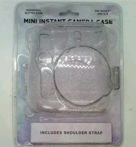 ATNY Instax Instant Camera Hard Shell Case with Adjustable Strap - silver