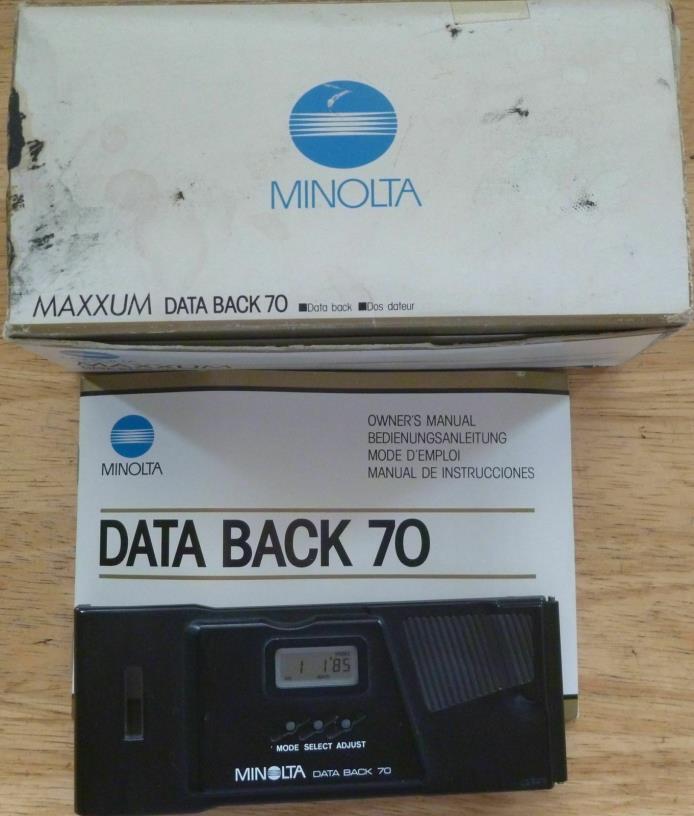 Minolta DATA BACK 70 for Maxxum 5000 and 7000 Original w/ box, owner's manual