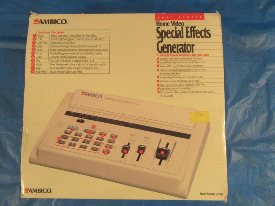 VINTAGE AMBICO HOME STUDIO VIDEO SPECIAL EFFECTS GEN V-6301 TESTED AND WORKS