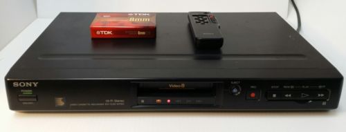 Sony Video 8mm, Model EV-C20 NTSC, HiFi Stereo Cassette Recorder Player W/Remote