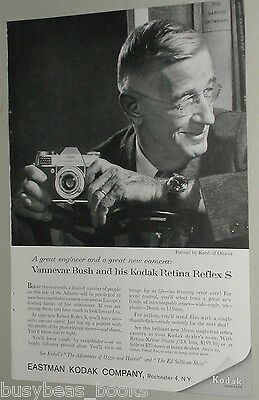 1959 KODAK RETINA REFLEX S advertisement, with Karsh photo of Vannevar Bush
