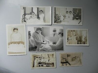 Médecins , Infirmière , hôpital photo lot of 6 , Montreal , Québec 40s-50s